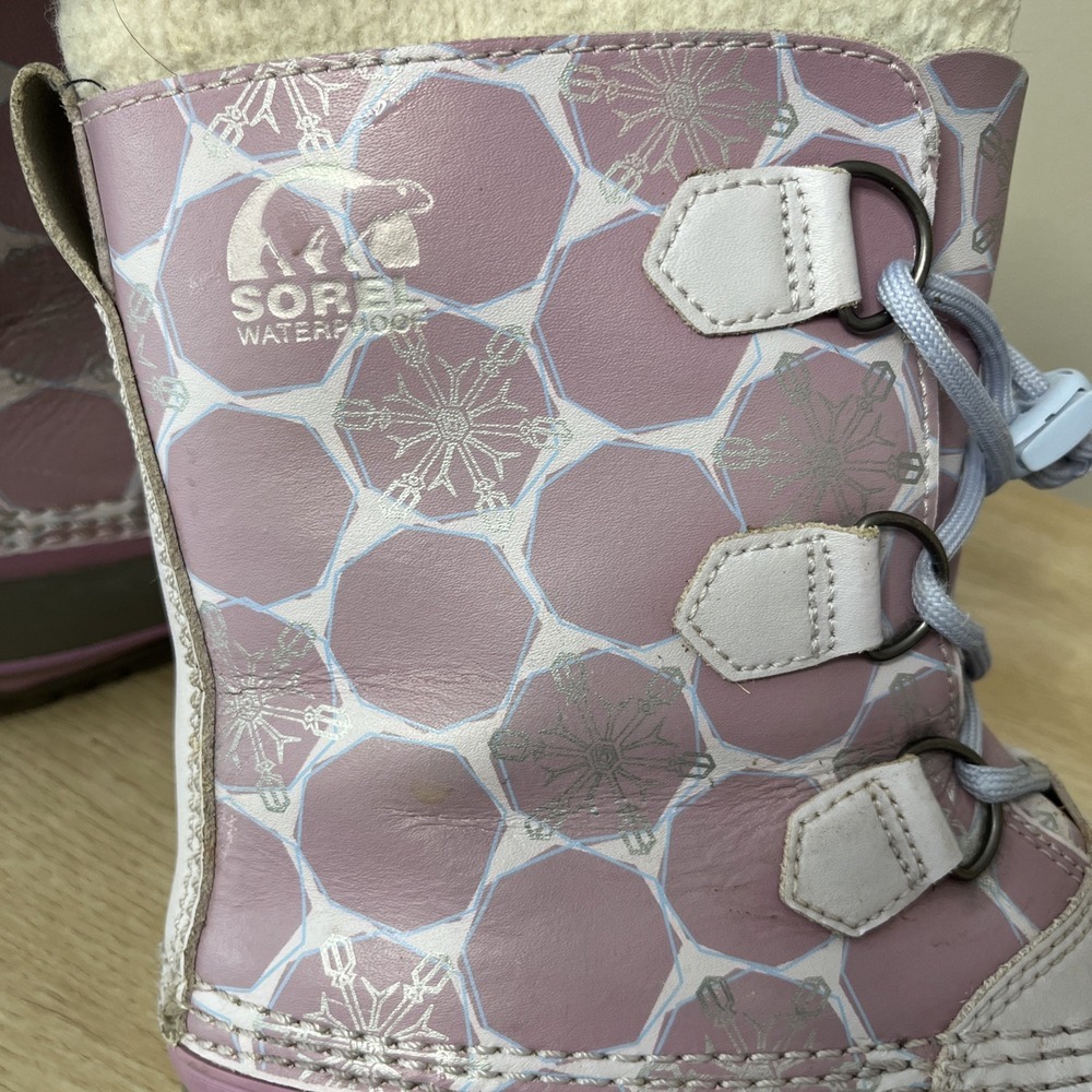 Sorel Yoot Pac Purple Snowflake Winter Boots Woman's Size 6 EUR 38 - Picture 7 of 9